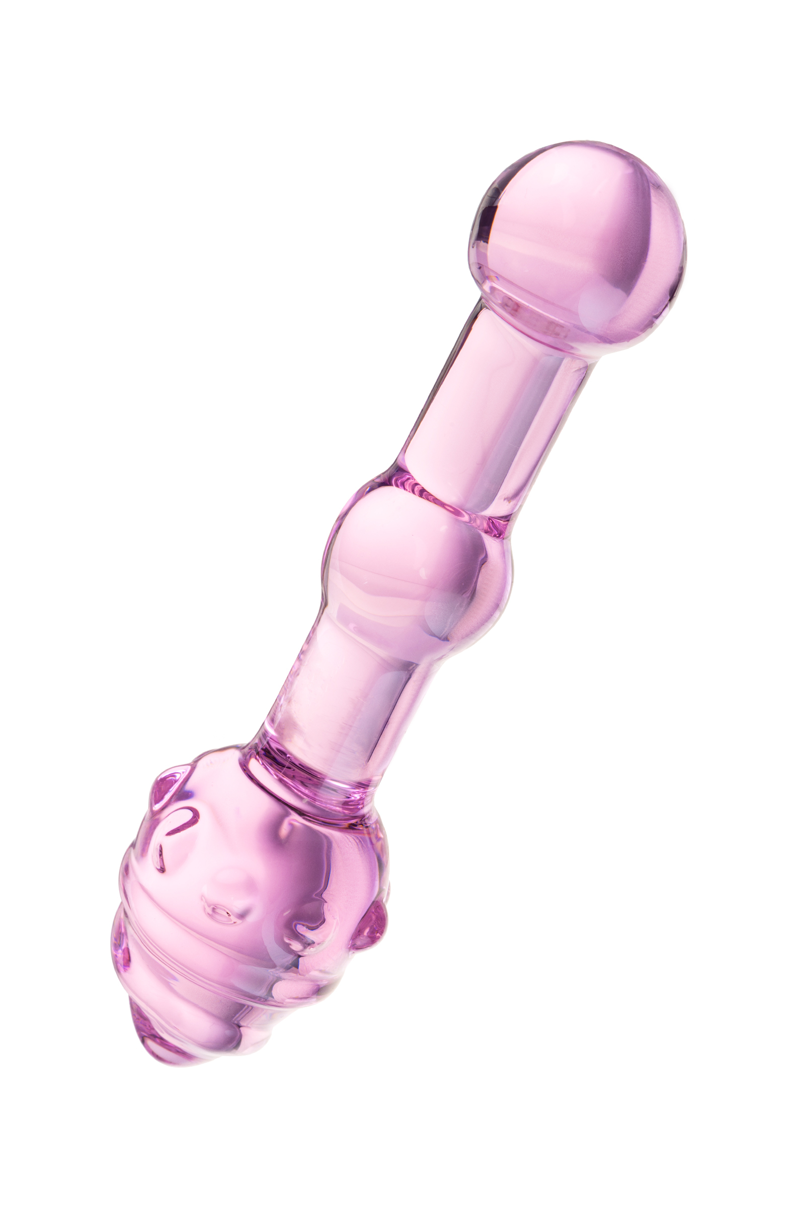 Стеклянный двусторонний фаллоимитатор Sexus Glass розовый 17 см