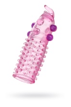Насадка на пенис с шариками Toyfa розовая 13 см