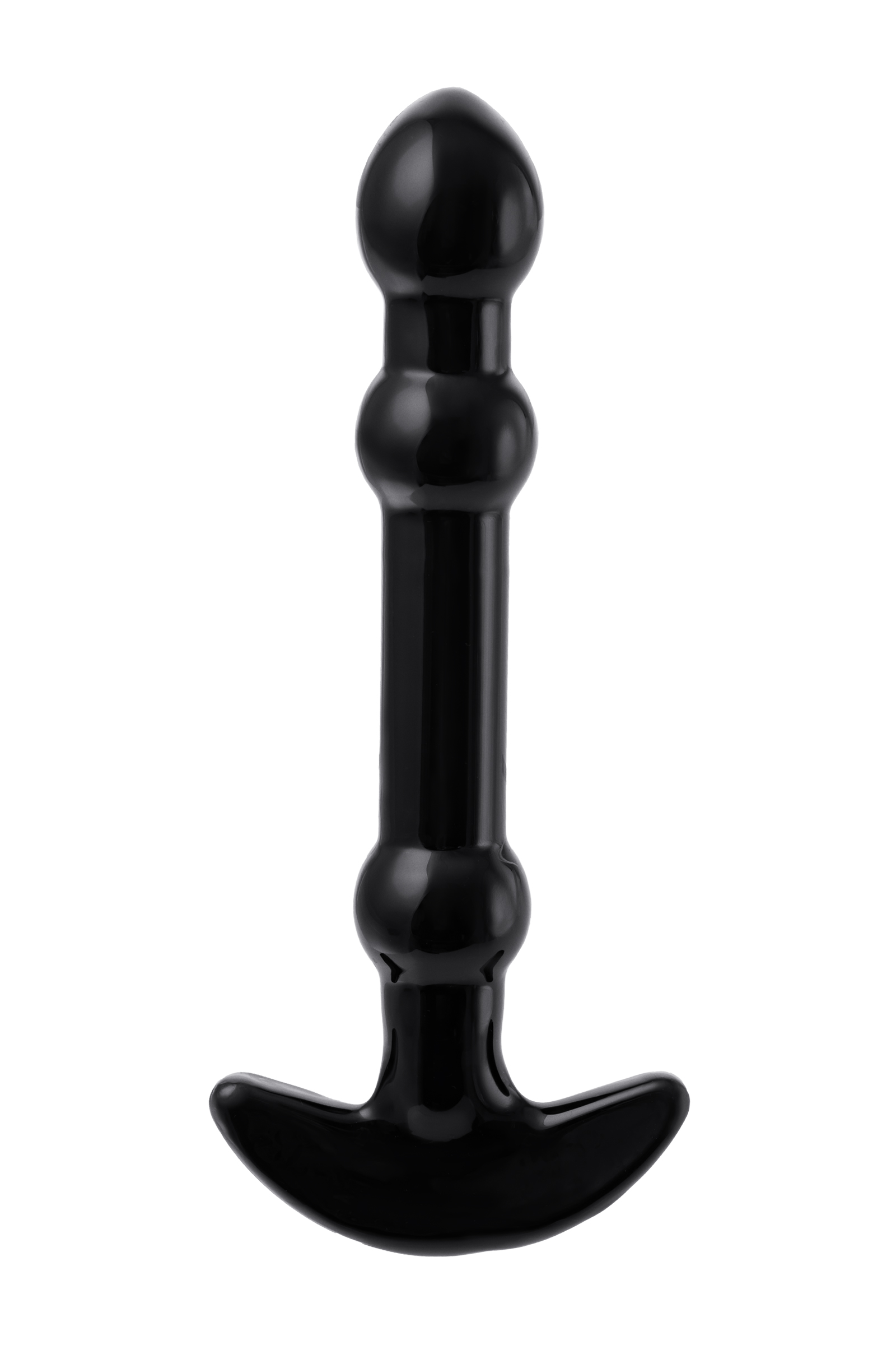 Стеклянный нереалистичный фаллоимитатор Sexus Glass, черный, 19 см