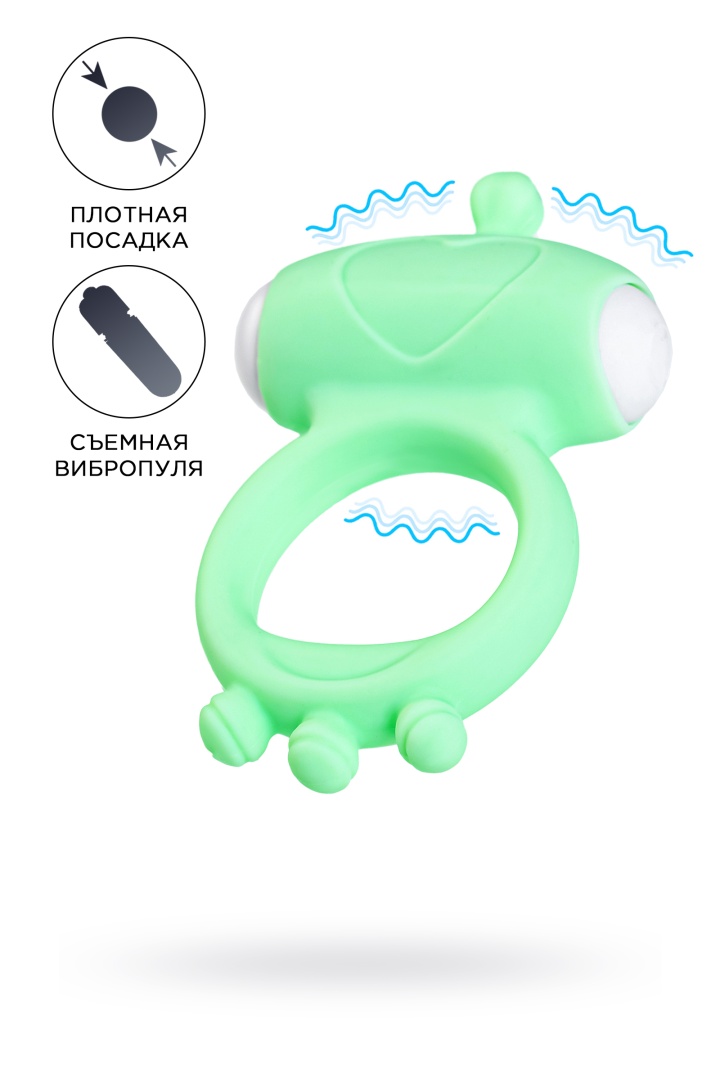 Силиконовое виброкольцо на пенис A-Toys by Toyfa Fowd зеленое 2,6 см