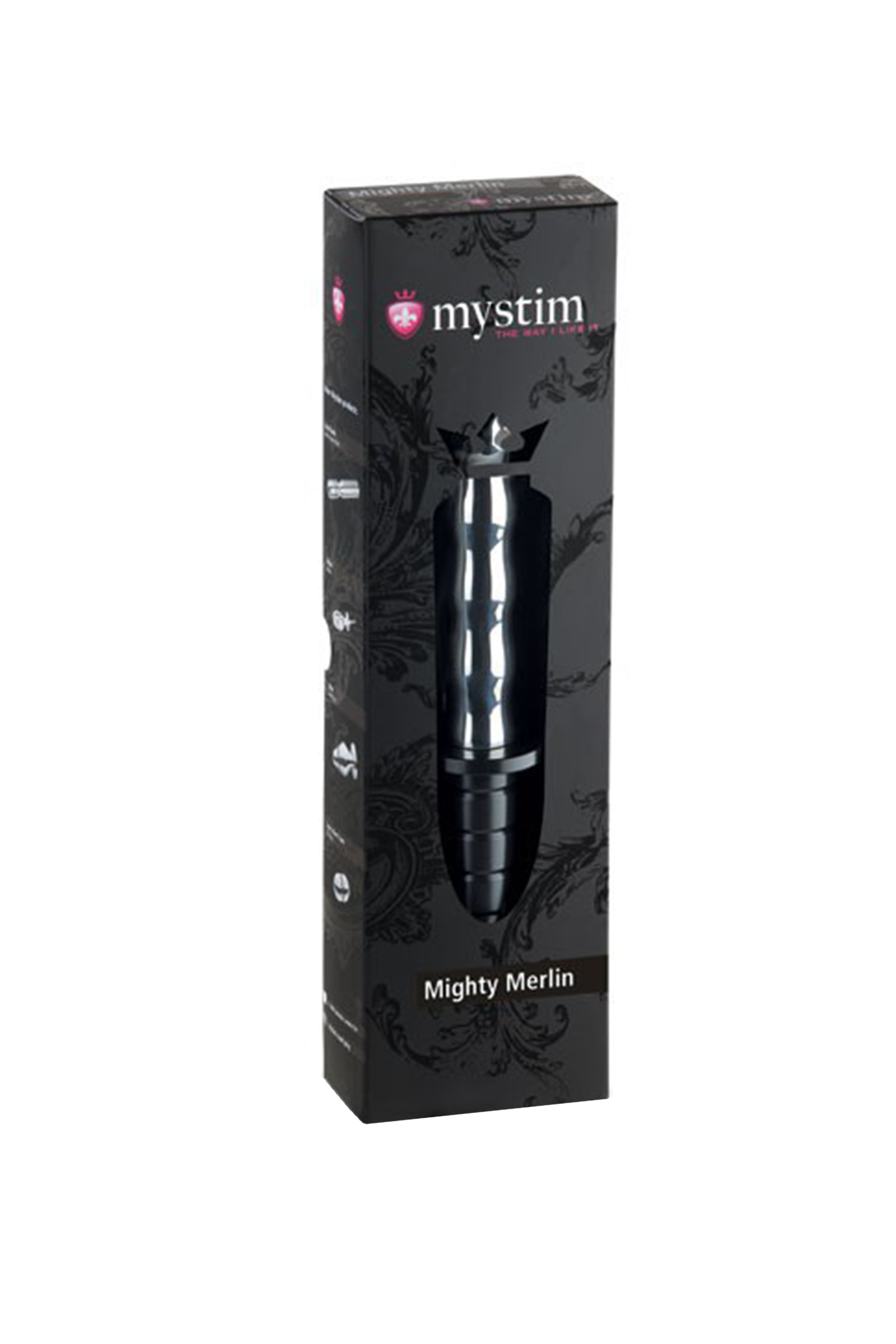 Стальной фаллоимитатор электростимулятор Mystim Mighty Merlin серебряный 28 см