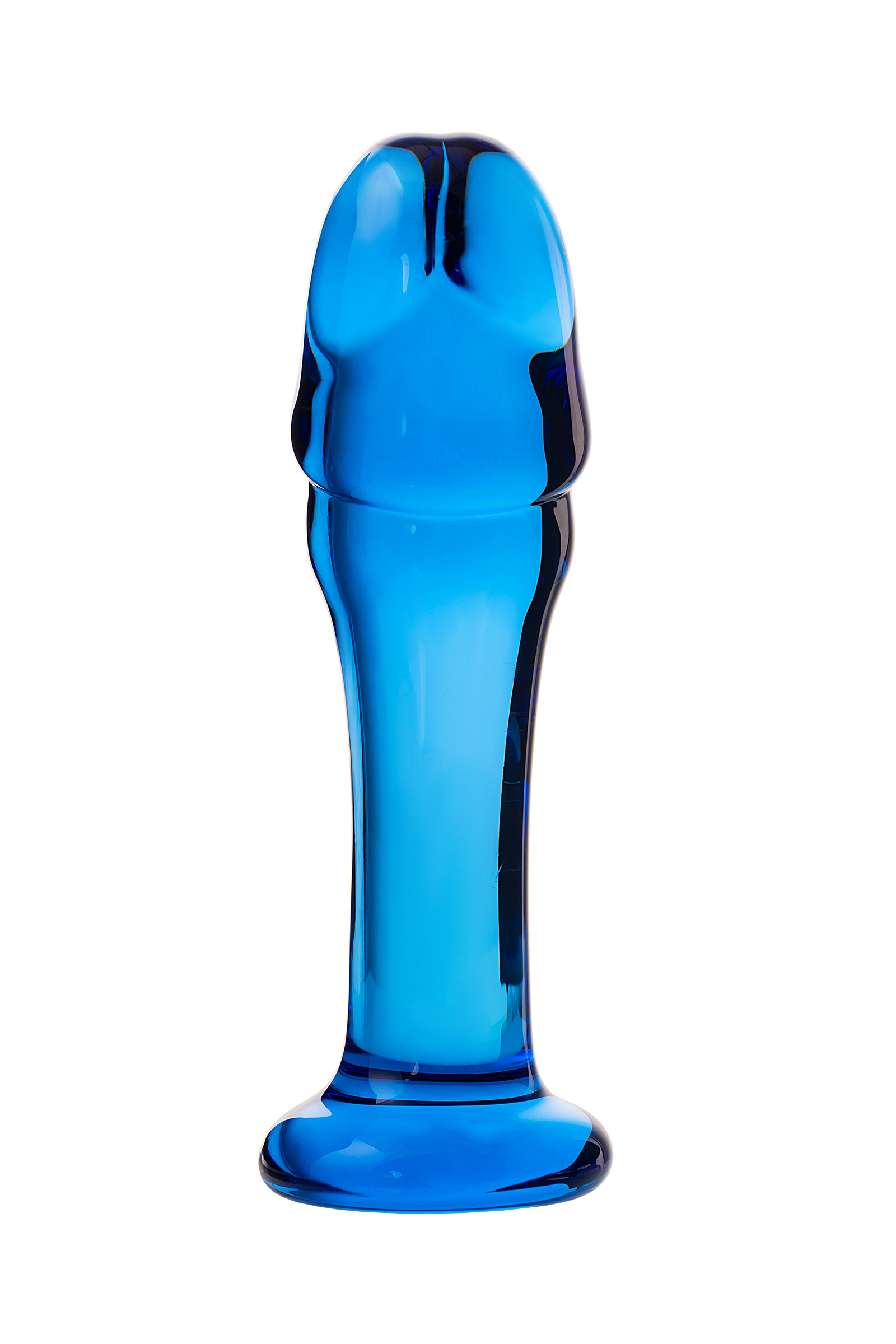 Стеклянный анальный фаллоимитатор Sexus Glass синий 13 см