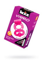 Комплект виброкольцо Luxe Vibro Бархатный молот и презерватив розовый 18 см