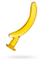 Стеклянный нереалистичный фаллоимитатор Sexus Glass, желтый, 17,5 см