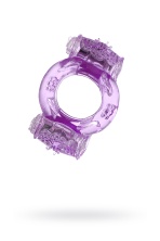 Эрекционное кольцо на пенис с двойной вибрацией Toyfa 818033-4 фиолетовое