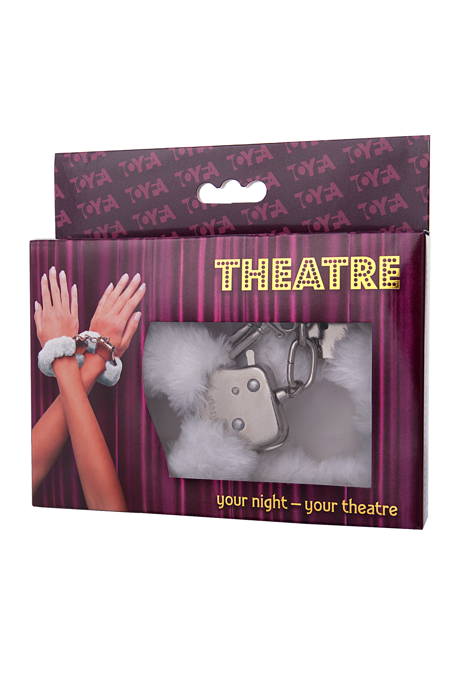 Меховые наручники Toyfa Theatre белые 28 см