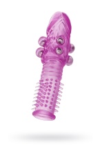 Насадка на пенис с шариками Toyfa фиолетовая 13,5 см