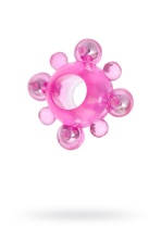 Эрекционное кольцо с бусинками Toyfa 888004 розовое