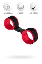Велюровые наручники Anonymo by Toyfa #0106 красные 24 см