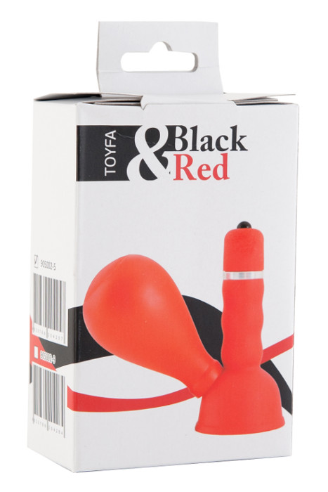 Вибромассажер для сосков Black & Red by Toyfa с грушей красный 8,2 см