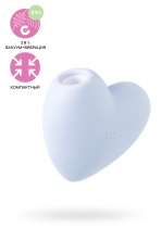 Вакуум-волновой бесконтактный стимулятор клитора Satisfyer Cutie Heart голубой