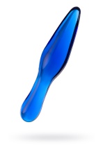 Стеклянный двусторонний фаллоимитатор Sexus Glass синий 17,5 см