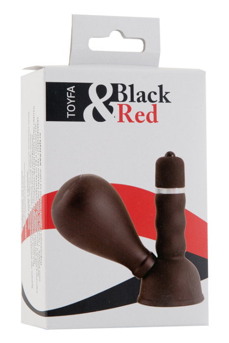 Вибромассажер для сосков Black & Red by Toyfa с грушей чёрный 8,2 см