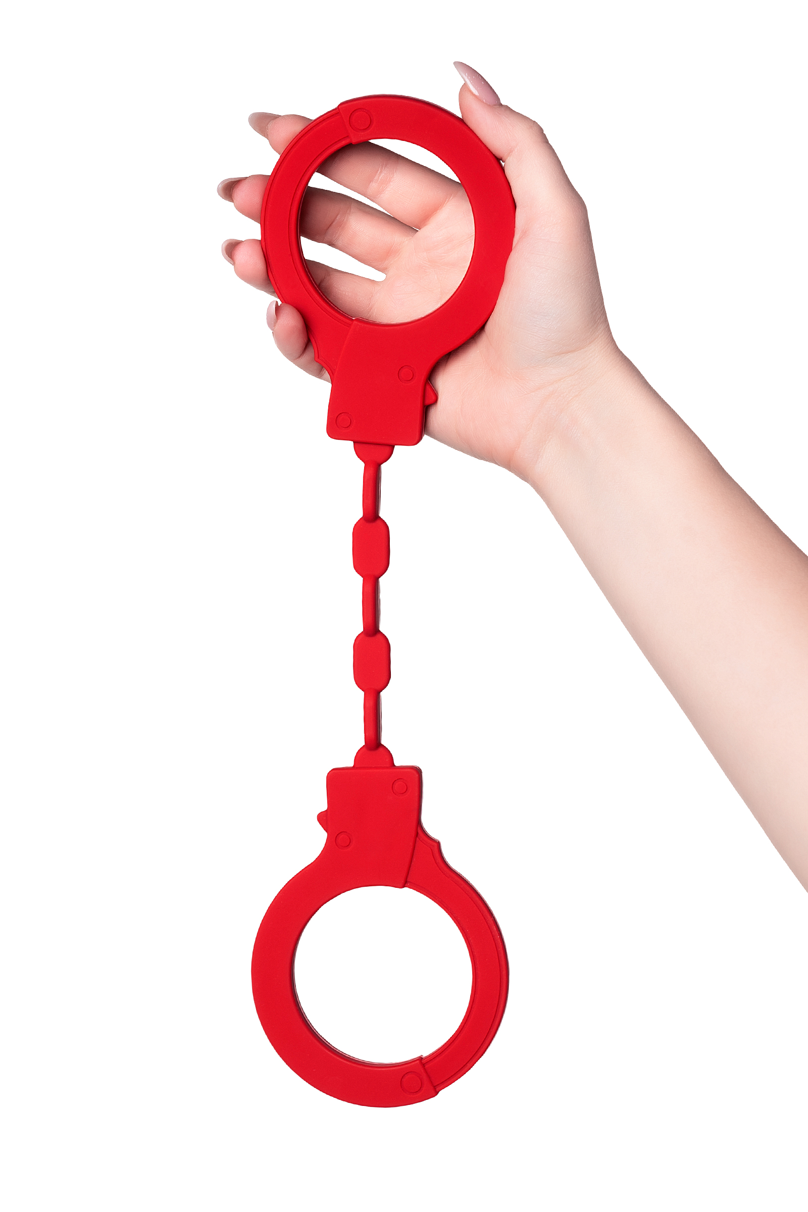 Силиконовые наручники Штучки-дрючки красные 33 см