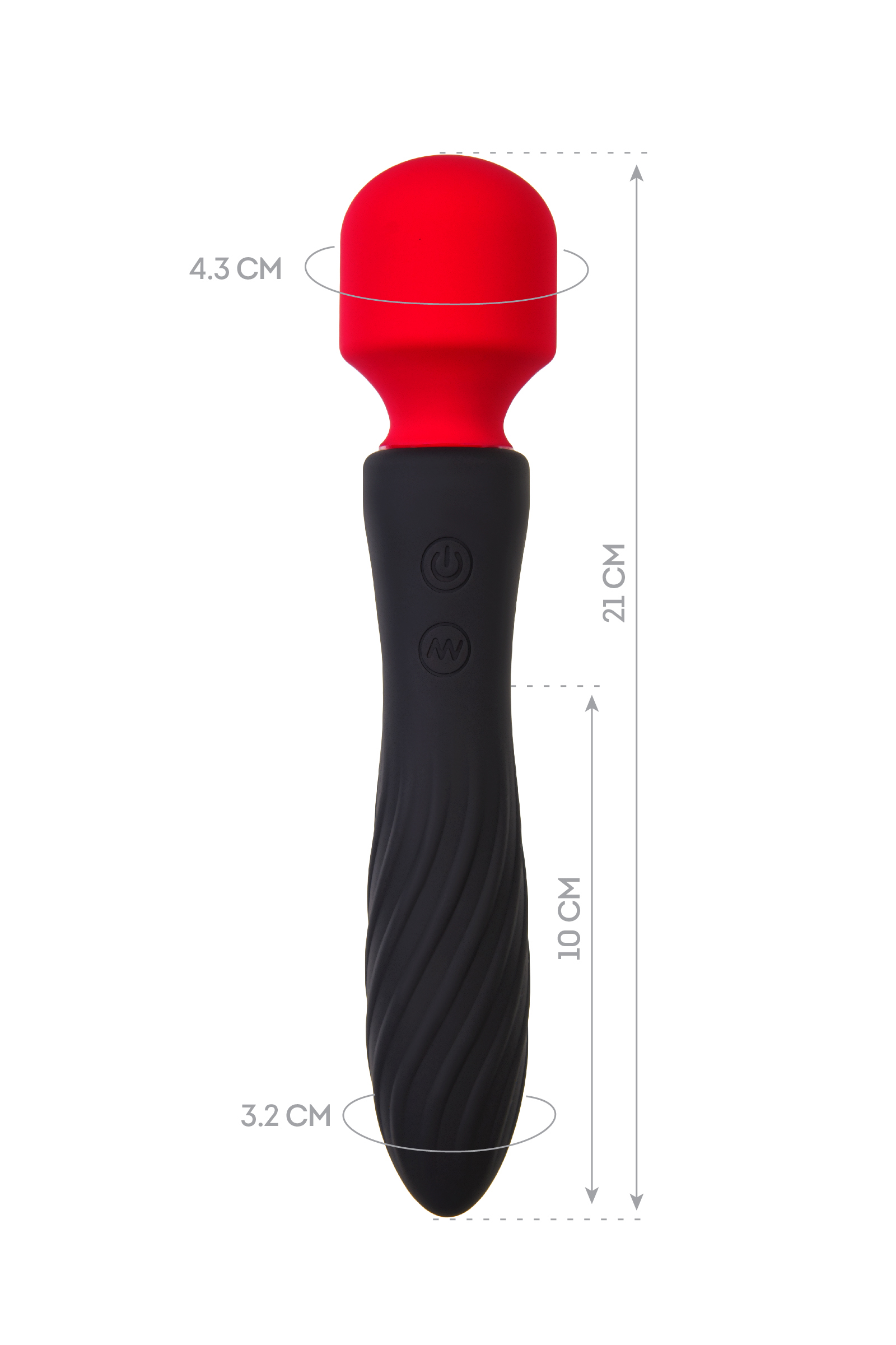 Силиконовый вибромассажер Black&Red by Toyfa черный 21 см
