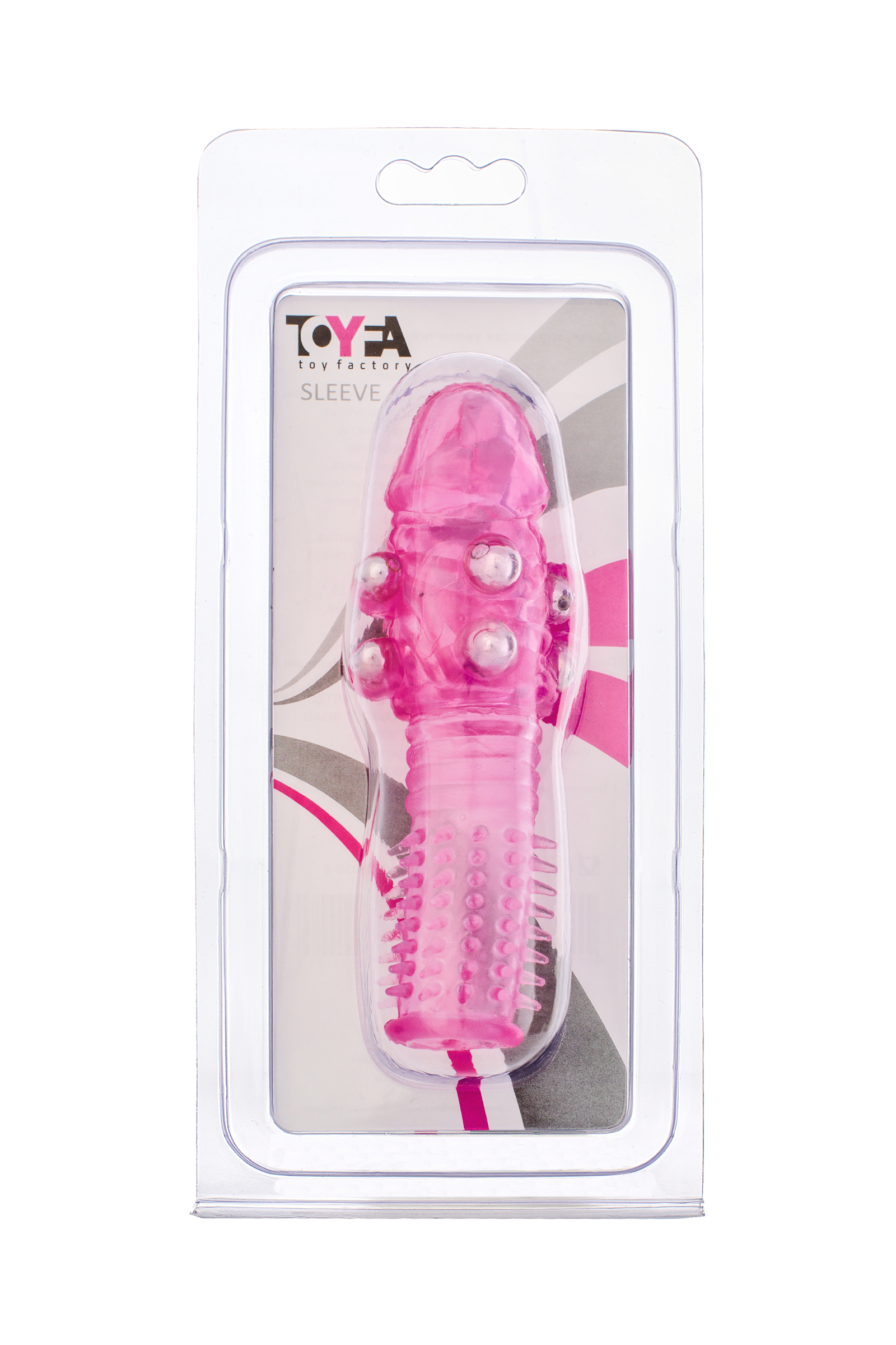 Насадка на пенис с шариками Toyfa розовая 13,5 см