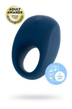 Силиконовое эрекционное кольцо на пенис Satisfyer Strong синее 7 см