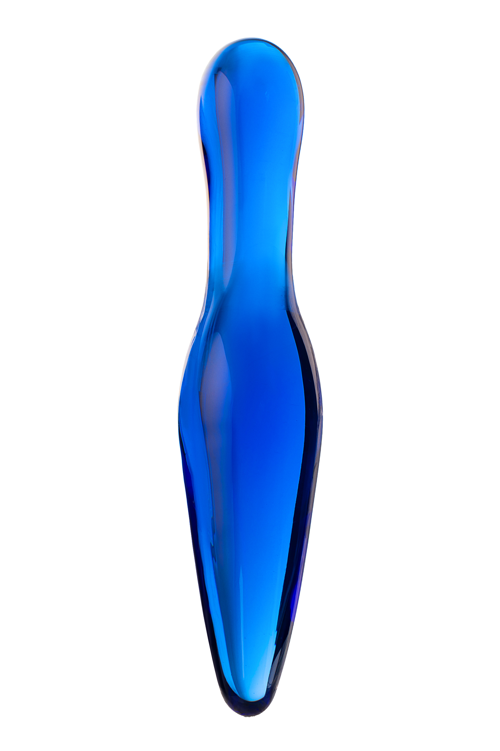 Стеклянный двусторонний фаллоимитатор Sexus Glass синий 17,5 см