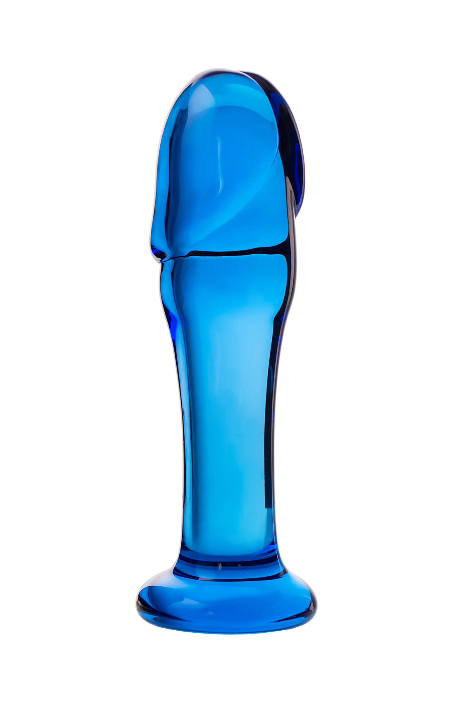 Стеклянный анальный фаллоимитатор Sexus Glass синий 13 см
