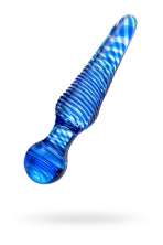 Стеклянный двусторонний фаллоимитатор Sexus Glass синий 17 см
