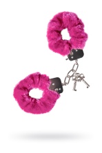 Меховые наручники Toyfa Theatre розовые 28 см
