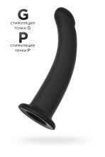 Силиконовый анальный фаллоимитатор POPO Pleasure by Toyfa Serpens с изгибом M черный 16,5 см