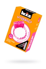 Комплект виброкольцо Luxe Vibro Техасский Бутон и презерватив розовое 18 см