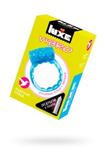 Комплект виброкольцо Luxe Vibro Райская птица и презерватив синий 18 см