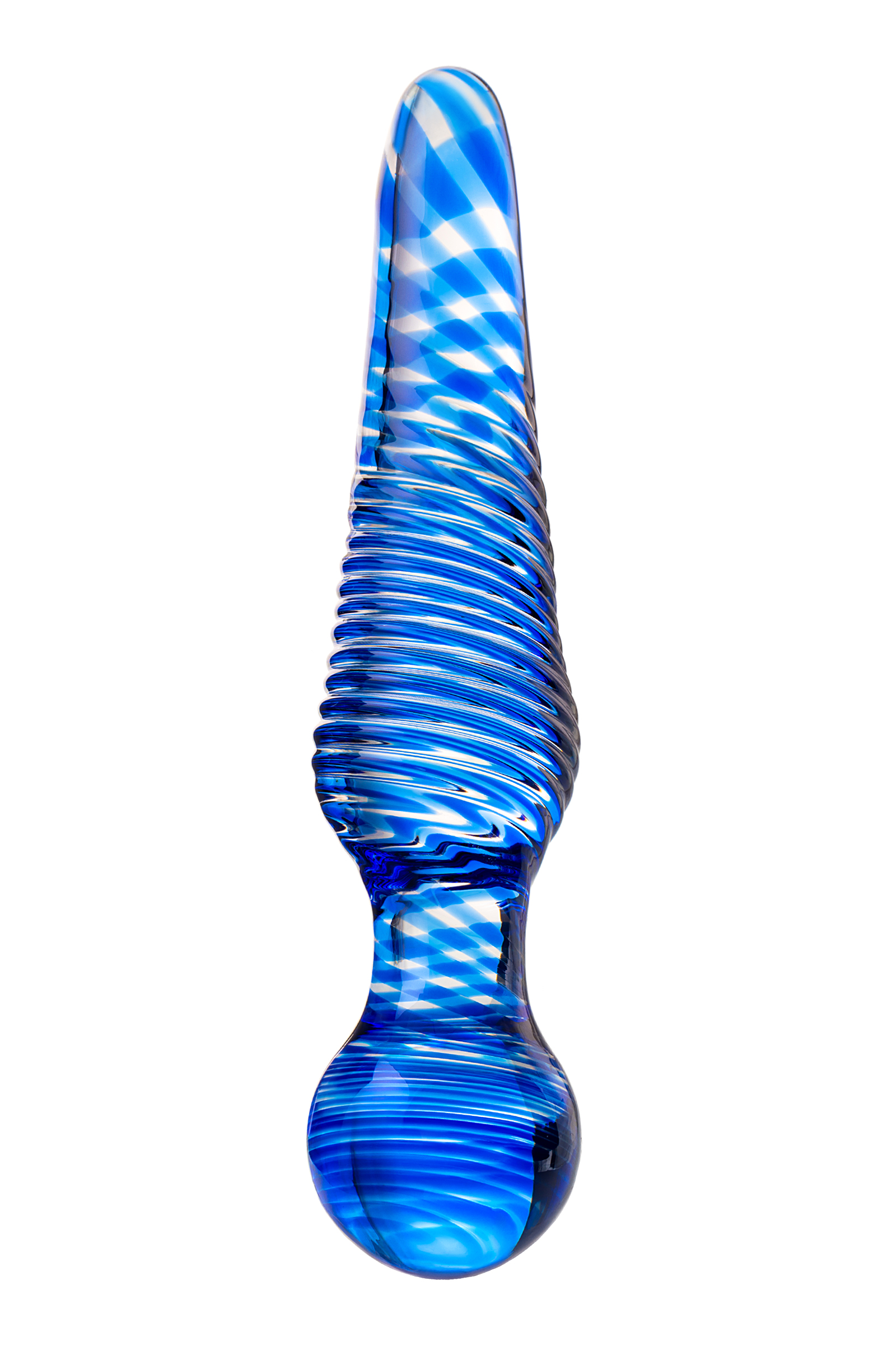 Стеклянный двусторонний фаллоимитатор Sexus Glass синий 17 см