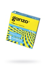 Ребристые презервативы Ganzo Ribs 18 см 3 шт