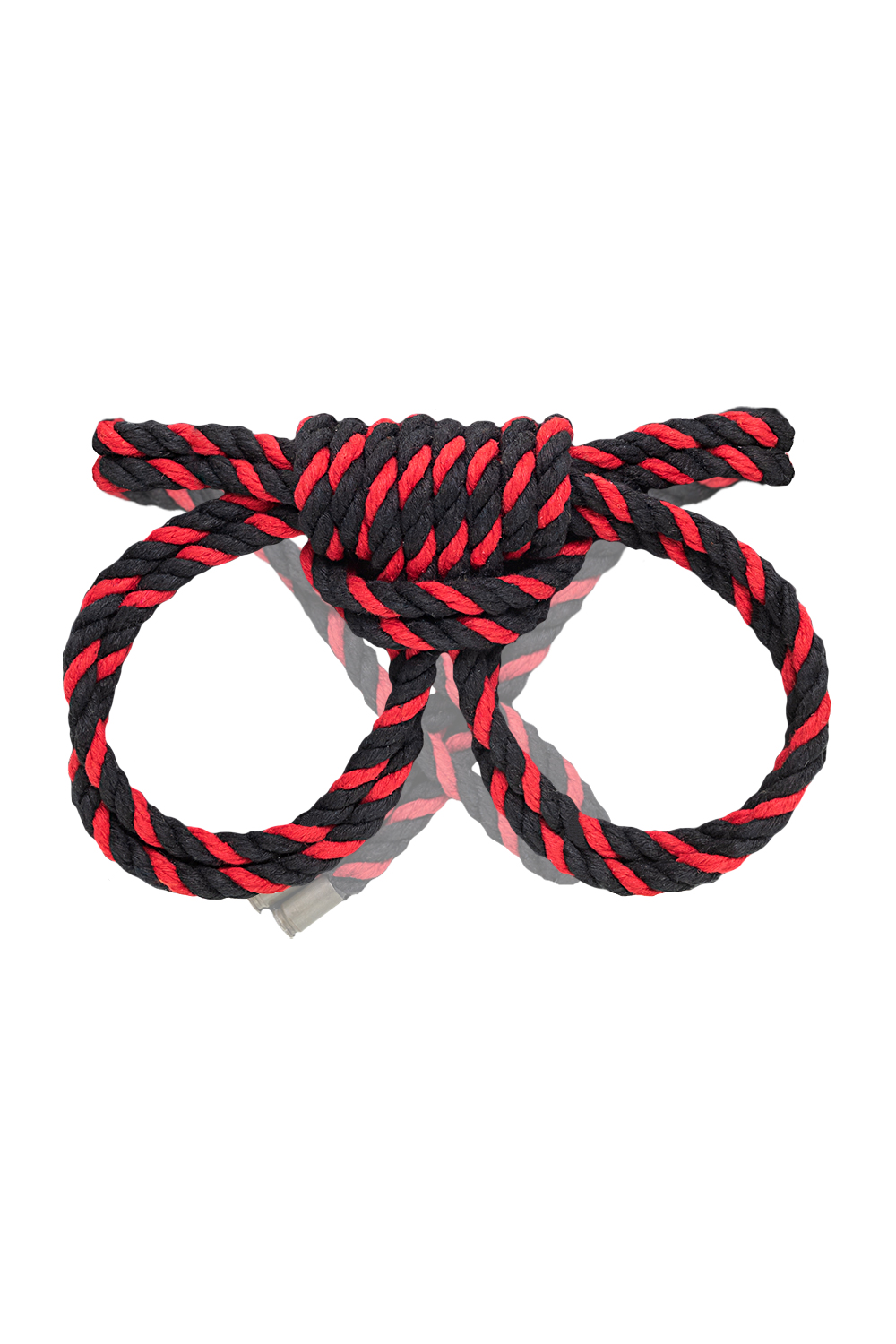 Наручники-оковы Pecado BDSM Узел-омега из хлопковой веревки черно-красные 3,5 м