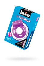 Комплект виброкольцо Luxe Vibro Бешеная гейша и презерватив фиолетовое 18 см