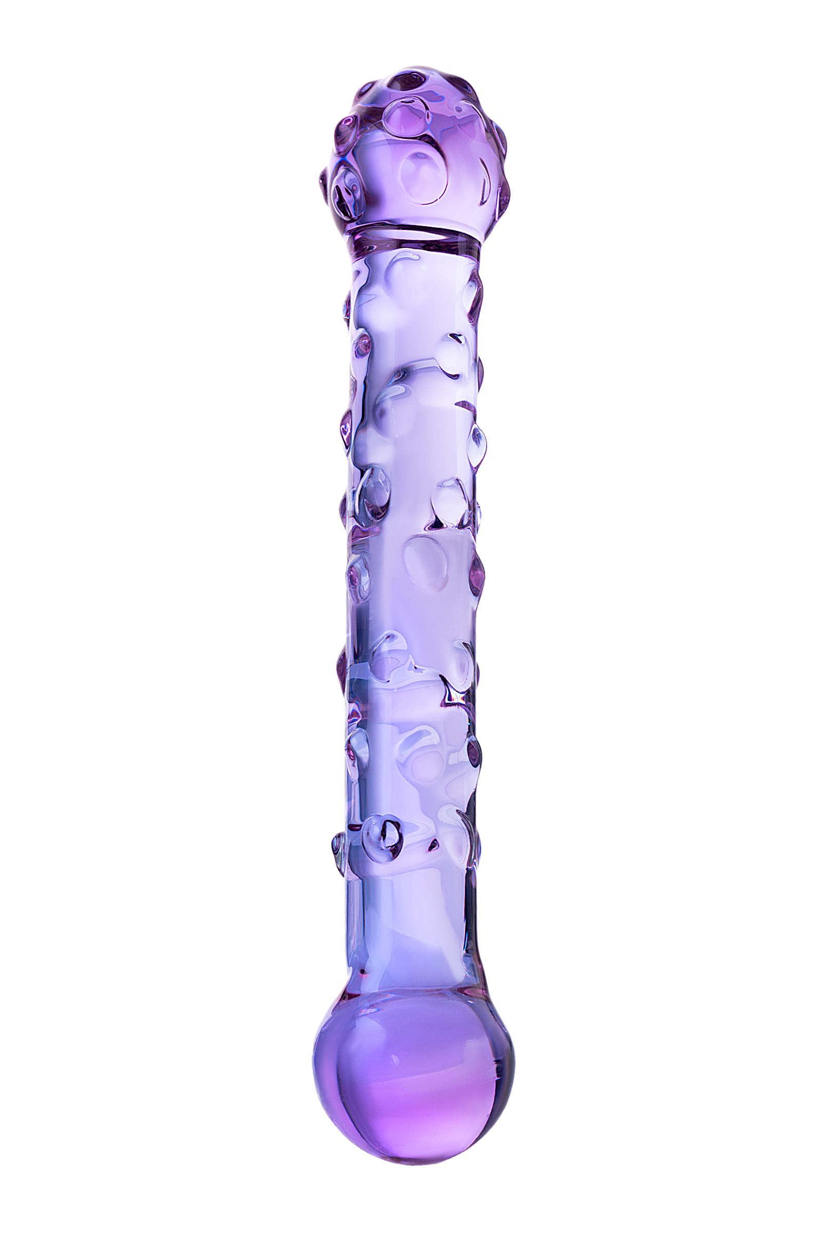 Стеклянный двусторонний фаллоимитатор Sexus Glass сиреневый 19,5 см