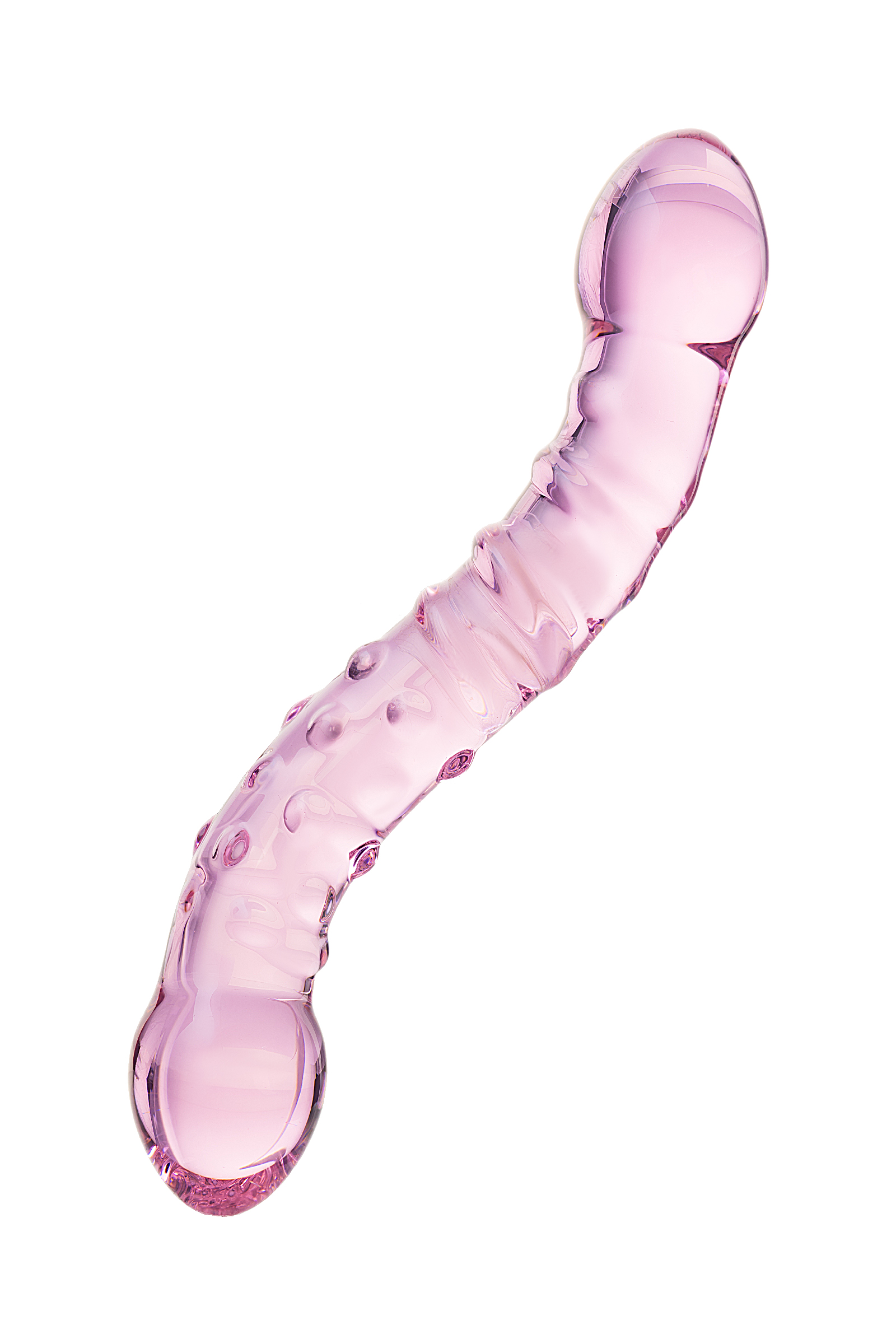 Стеклянный двусторонний фаллоимитатор Sexus Glass розовый 20.5 см