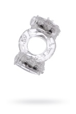 Эрекционное кольцо на пенис с двойной вибрацией Toyfa 818033-1 прозрачное