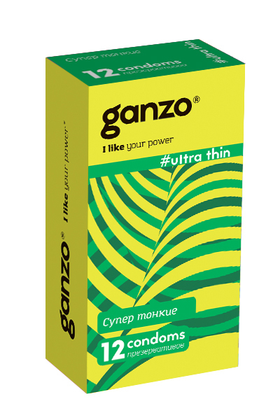 Ультратонкие презервативы Ganzo Ultra Thin 18 см 12 шт