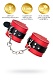 Кожаные наручники Toyfa Theatre красные 23 см